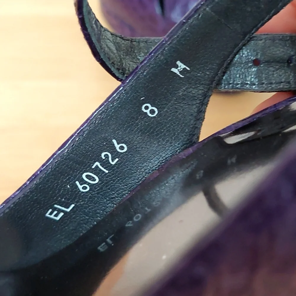 Stuart Weitzman Purple Patent Leather High Heeled Sandals - Picture 14 of 14